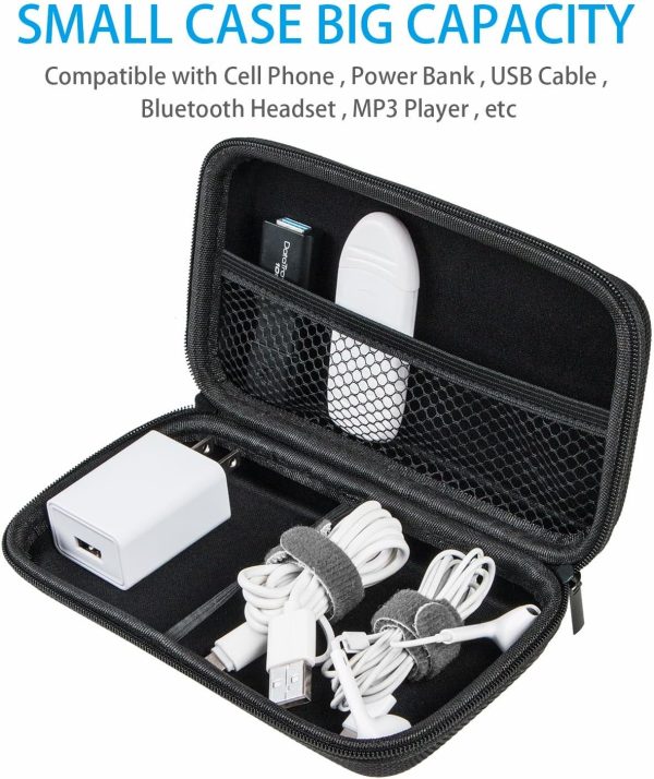 GLCON Portable Protection Hard EVA Case for External Battery,Cell Phone,GPS,Hard Drive,USB Charging Cable,Carrying Bag Mesh Inner Pocket,Zipper Enclosure,Universal Travel Pouch Bag - Image 2