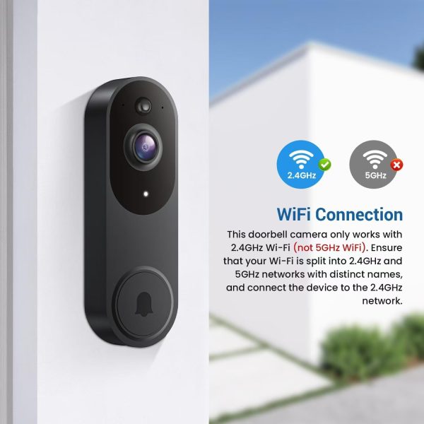 Smart Video Doorbell Camera Wireless, AI Human Detection and Instant Alerts, Night Vision, 2-Way Audio, Battery Powered, Cloud Storage Sold Seperately, 2.4G WiFi (Chime not Included) - Image 5